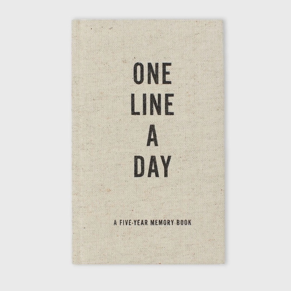 Chronicle Books One Line A Day Memory Book - Natural Linen & Black Text